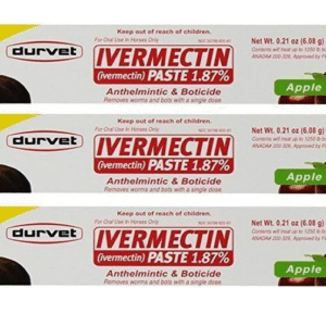 Durvet 6 Pack of Ivermectin Paste, 0.21 Ounces each, Apple Flavored Horse Wormer