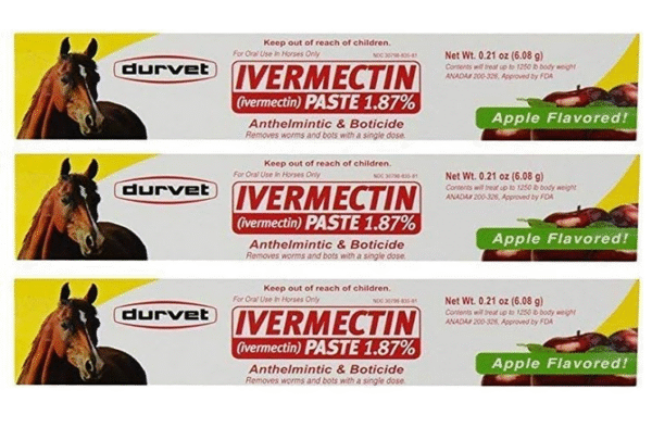 Durvet 6 Pack of Ivermectin Paste, 0.21 Ounces each, Apple Flavored Horse Wormer